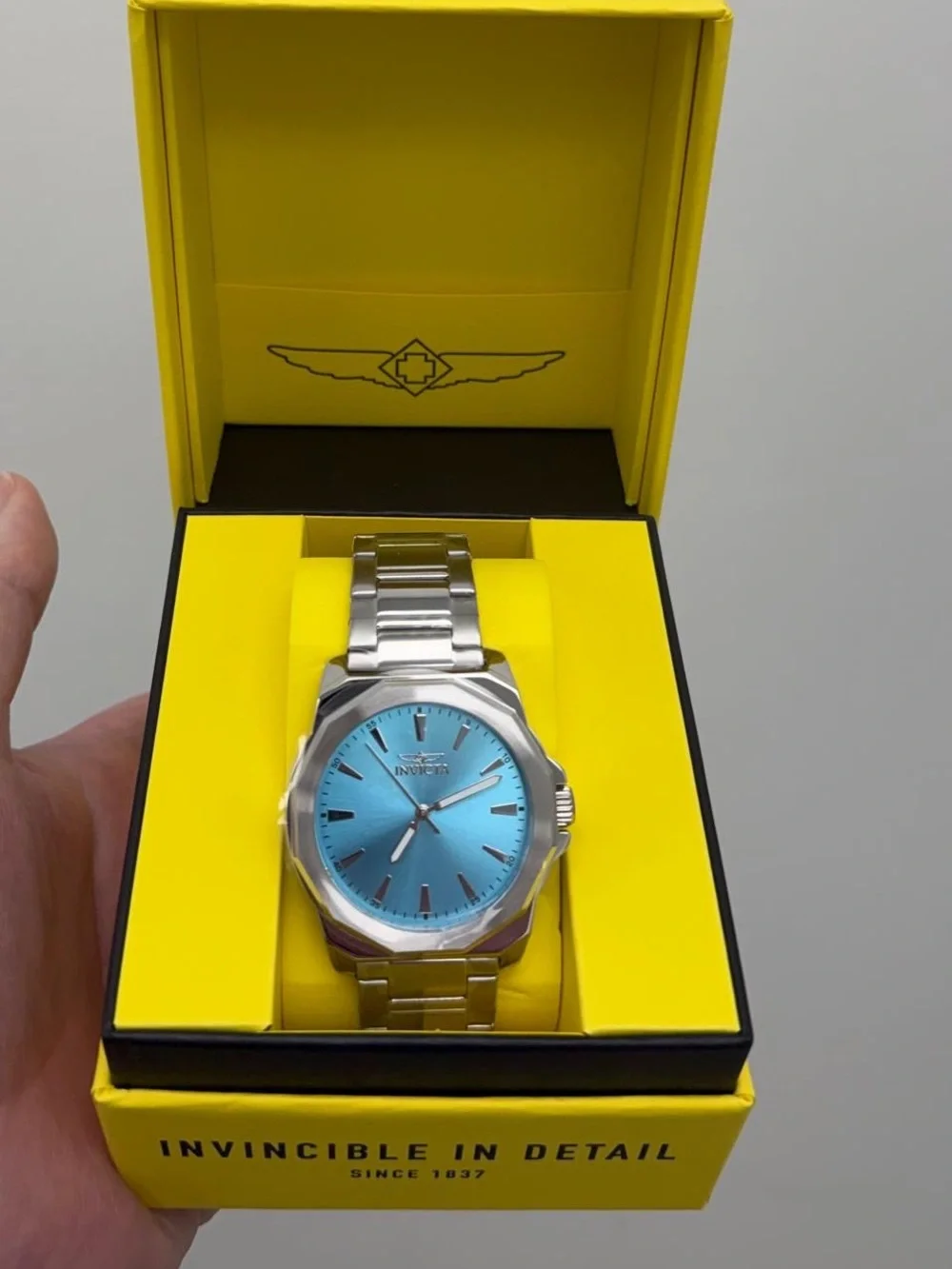 Invicta Speedway Dominus Men’s Silver Watch with Turquoise Dial